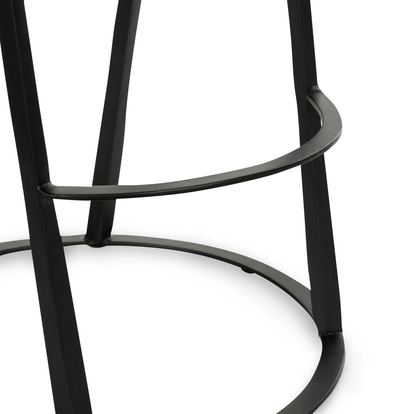 007 SI-2238869 | Closeup | Sawyer Round 26" Top Grain Leather Counter Stool by Classic Home in chestnut brown. Made from top grain leather, iron in a traditional style.