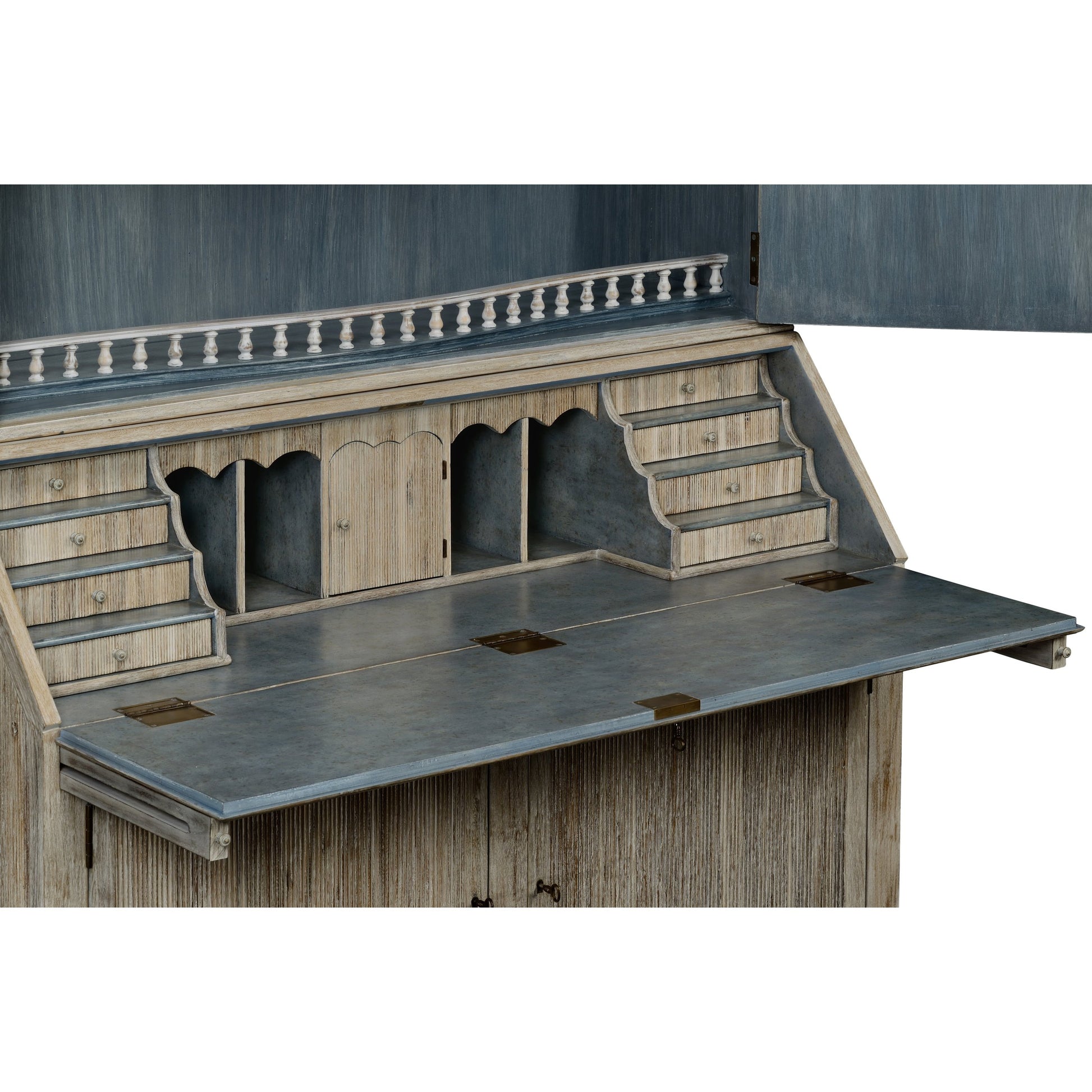 William Yeoward Alnwick Bureau by Jonathan Charles in white and washed acacia. Made from acacia in a cottage & farmhouse style.