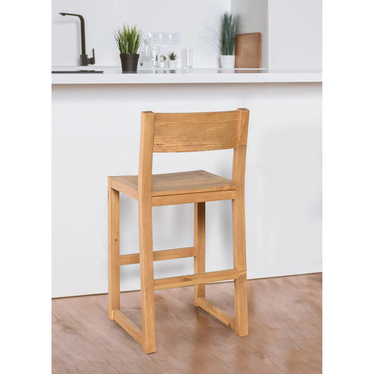 Fenmore Counter Stool by Kosas Home in natural. Made from pine wood in a transitional style.