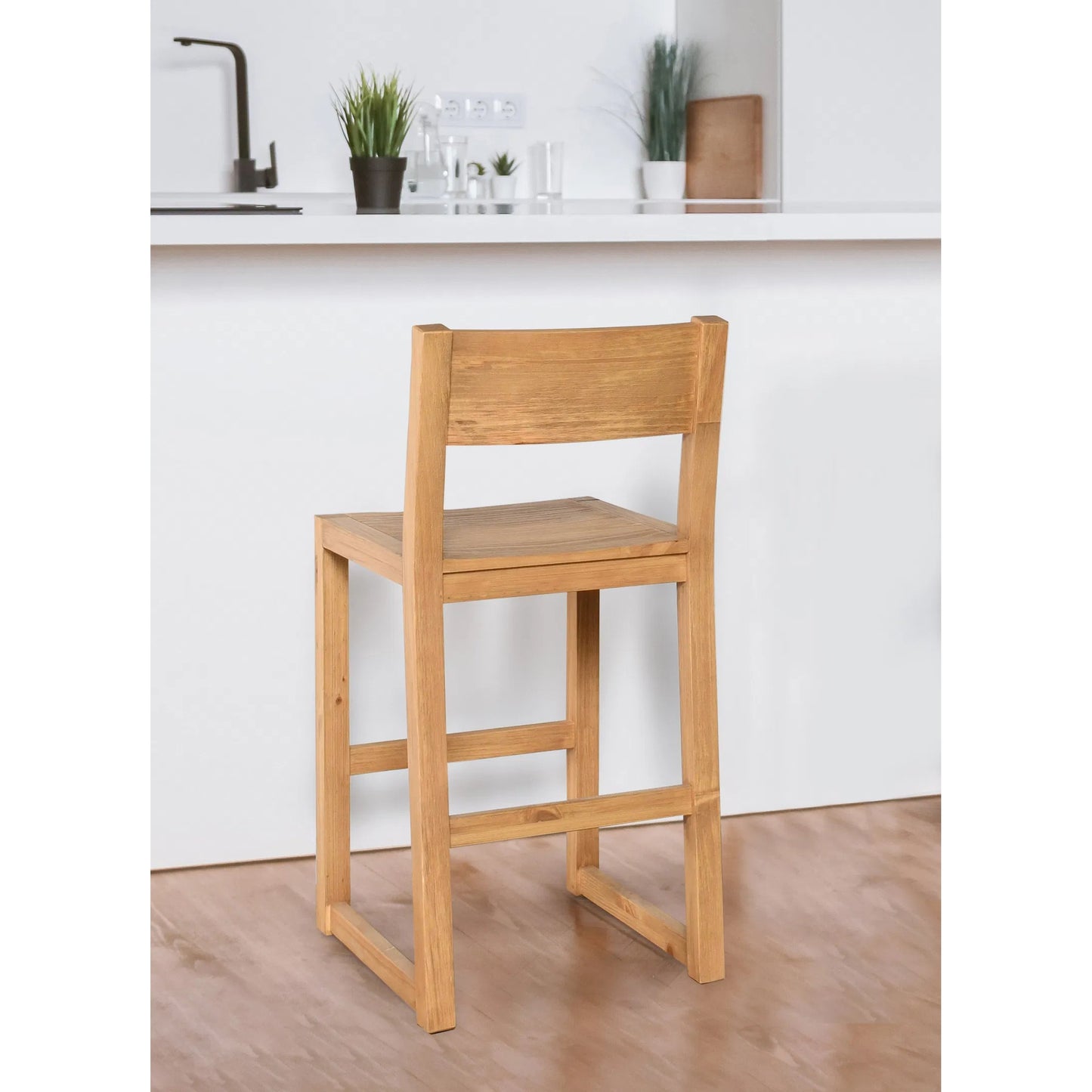 011 SI-2388531 | Lifestyle | Fenmore Counter Stool by Kosas Home in natural. Made from pine wood in a unique style.