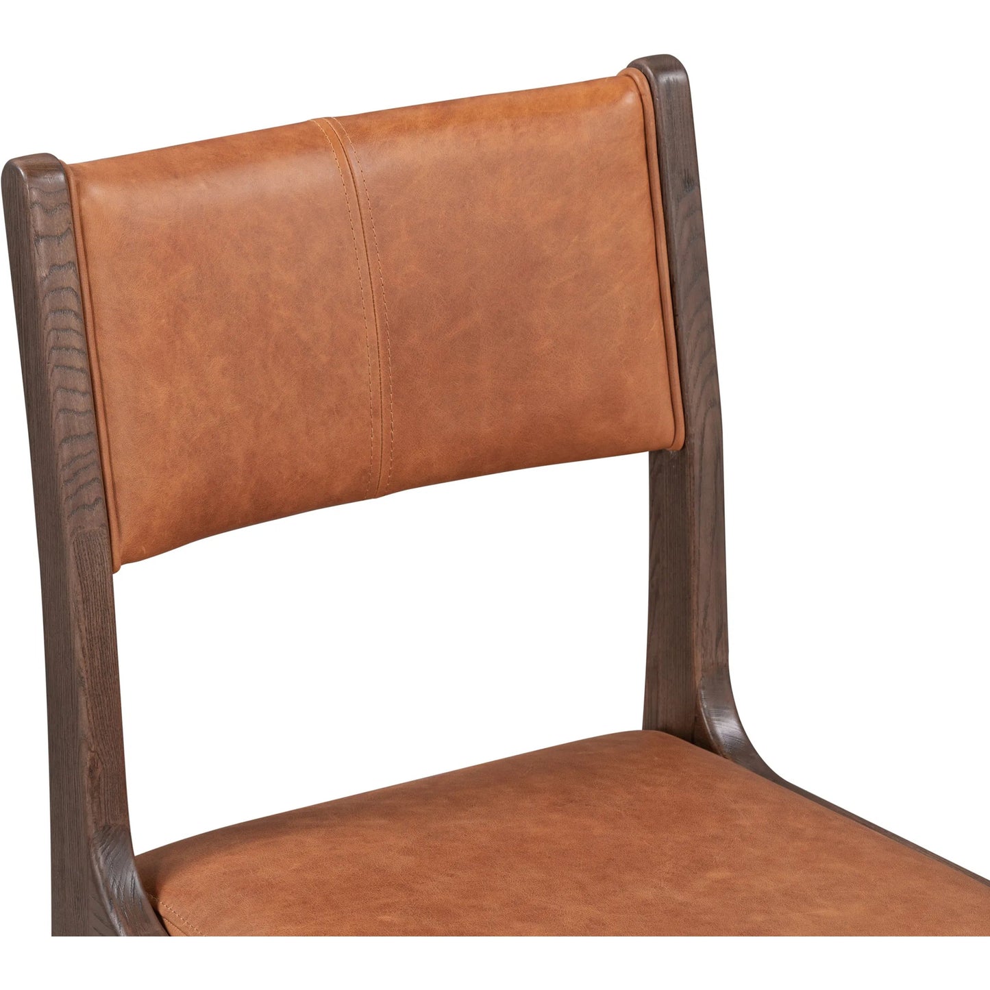 006 SI-2238889 | Closeup | Wayne Top Grain Leather Autumn Brown Dining Chair by Classic Home in brown. Made from top grain leather, ash wood in a traditional style.