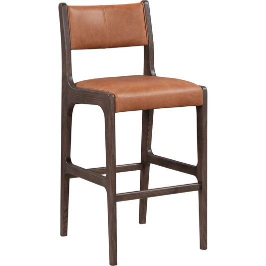 Wayne 30" Bar Stool by Classic Home in brown. Made from top grain leather, ash wood in a unique style.