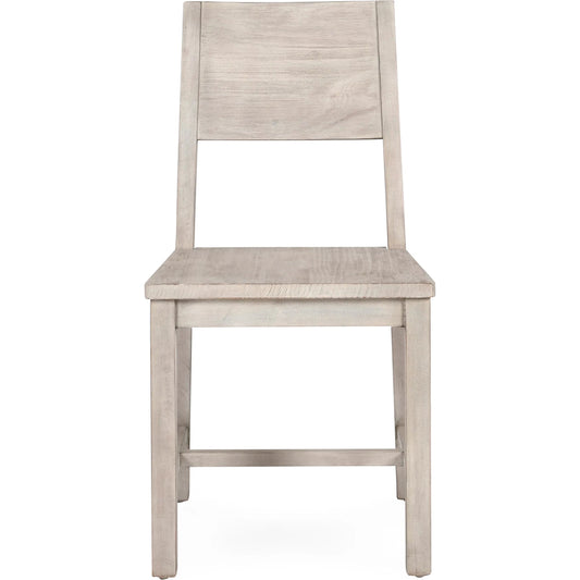 Driftwood Dining Chair (Set of 2) by Kosas Home in antique ivory. Made from reclaimed pine wood in a transitional style.