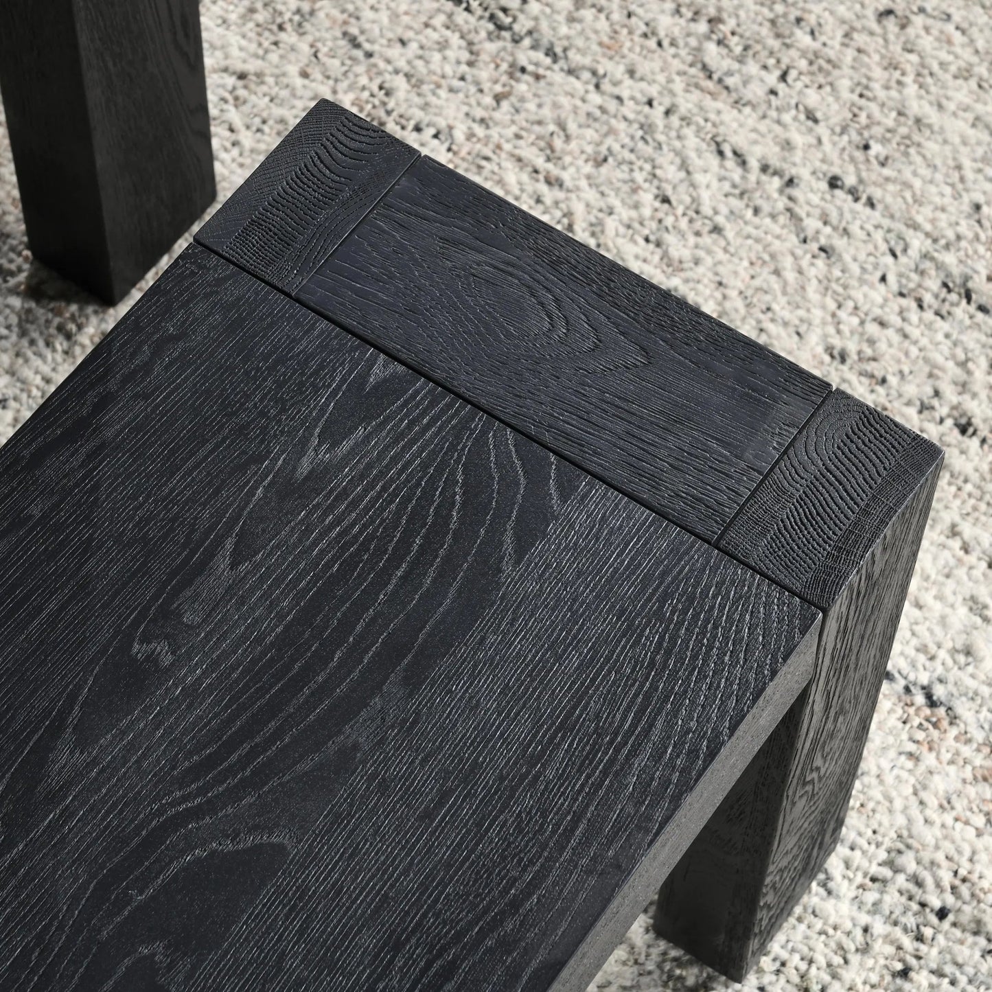 015 SI-2353810 | Closeup | Parsons Oak Wood Bench by Kosas Home. Made from oak wood in a unique style.