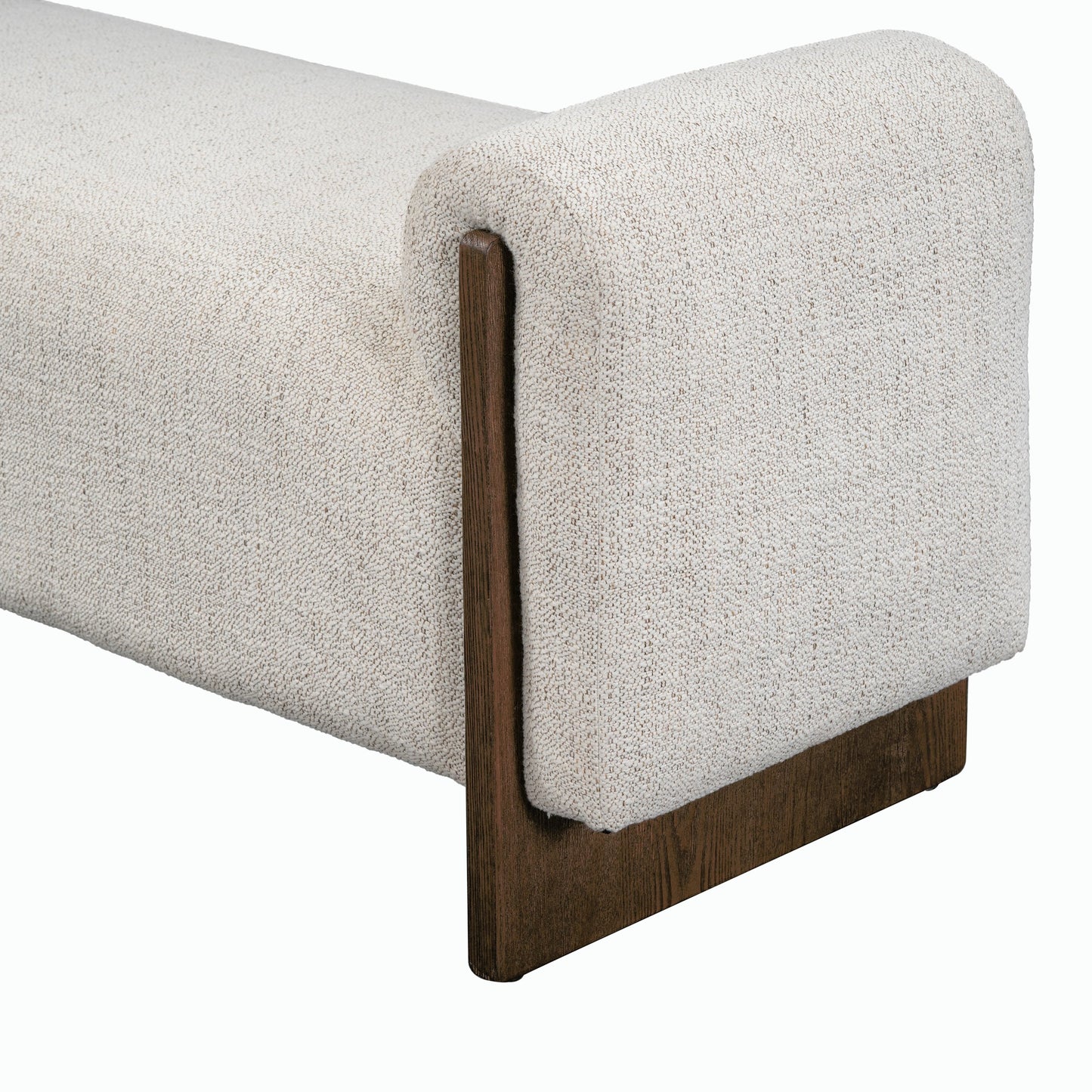 004 SI-2162627 | Closeup | Sierra Bench by Classic Home in beige. Made from 89% polyester, 11% acrylic, ash wood in a modern style.