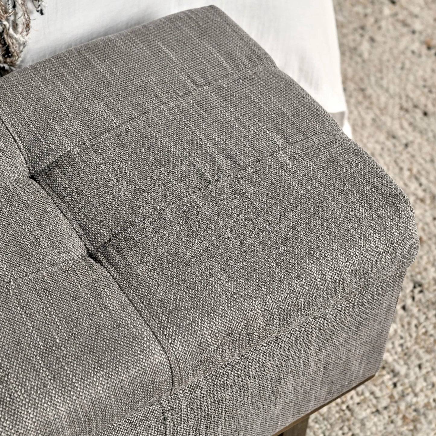 015 SI-2007503 | Closeup | Louise Tufted Storage Bench by Kosas Home. Made from rubber wood, polyester in a modern style.