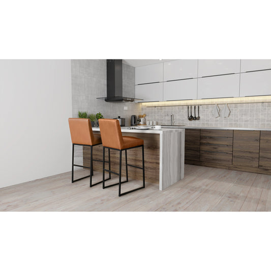 Seville Bar Stool by Kosas Home. Made from 100% poly urethane, steel base in a transitional style.