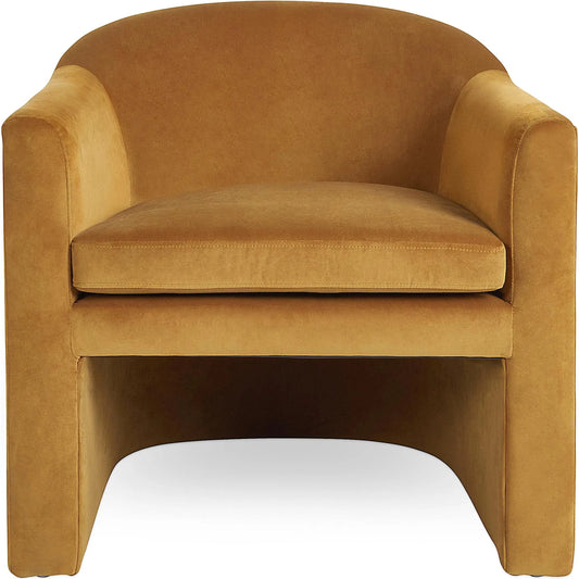 Brennan Club Chair by Kosas Home in brown, bronze. Made from 100% polyester in a transitional style.