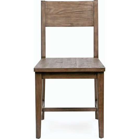 Ollie Dining Chair by Kosas Home in brown. Made from reclaimed pine in a modern style.