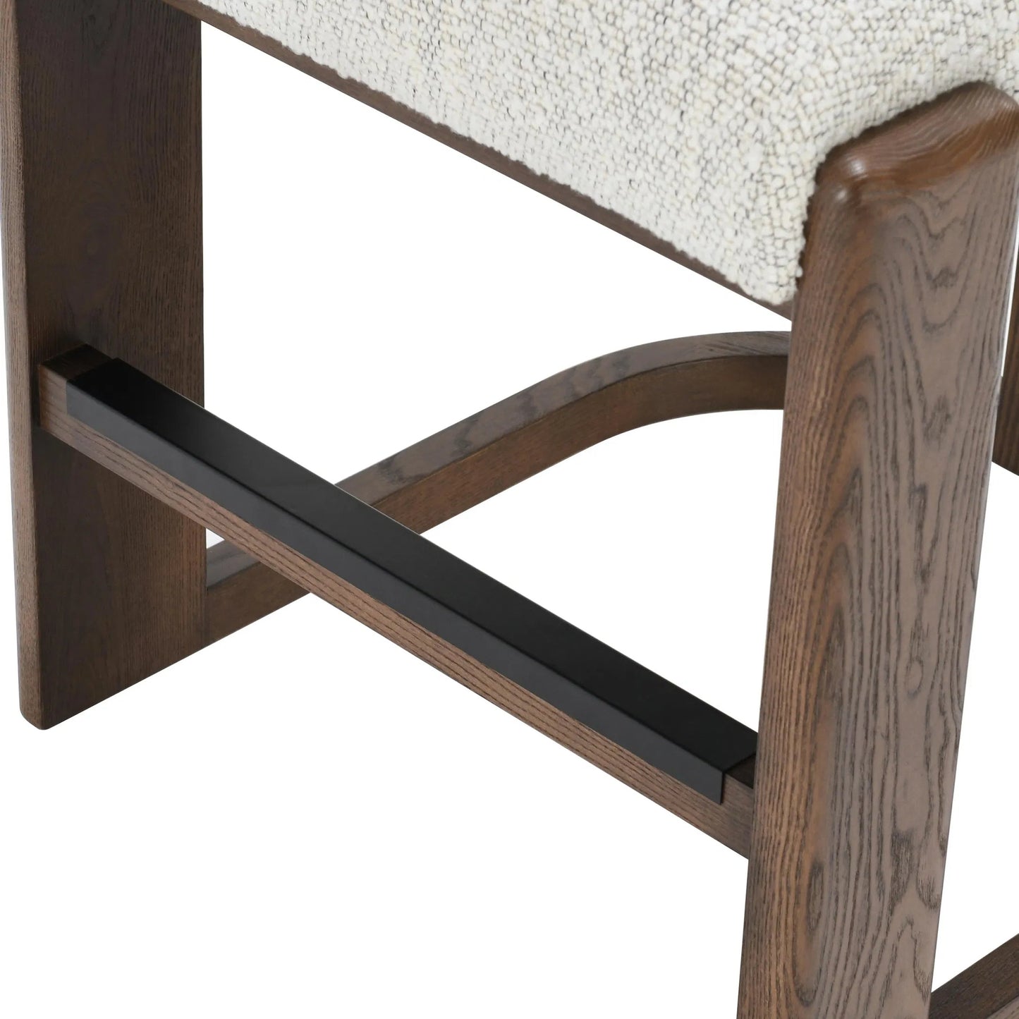006 SI-2238904 | Closeup | Chelsea 26" Upholstered Fabric Counter Bar Stool by Classic Home in ivory. Made from ash wood, 100% polyester in a transitional style.