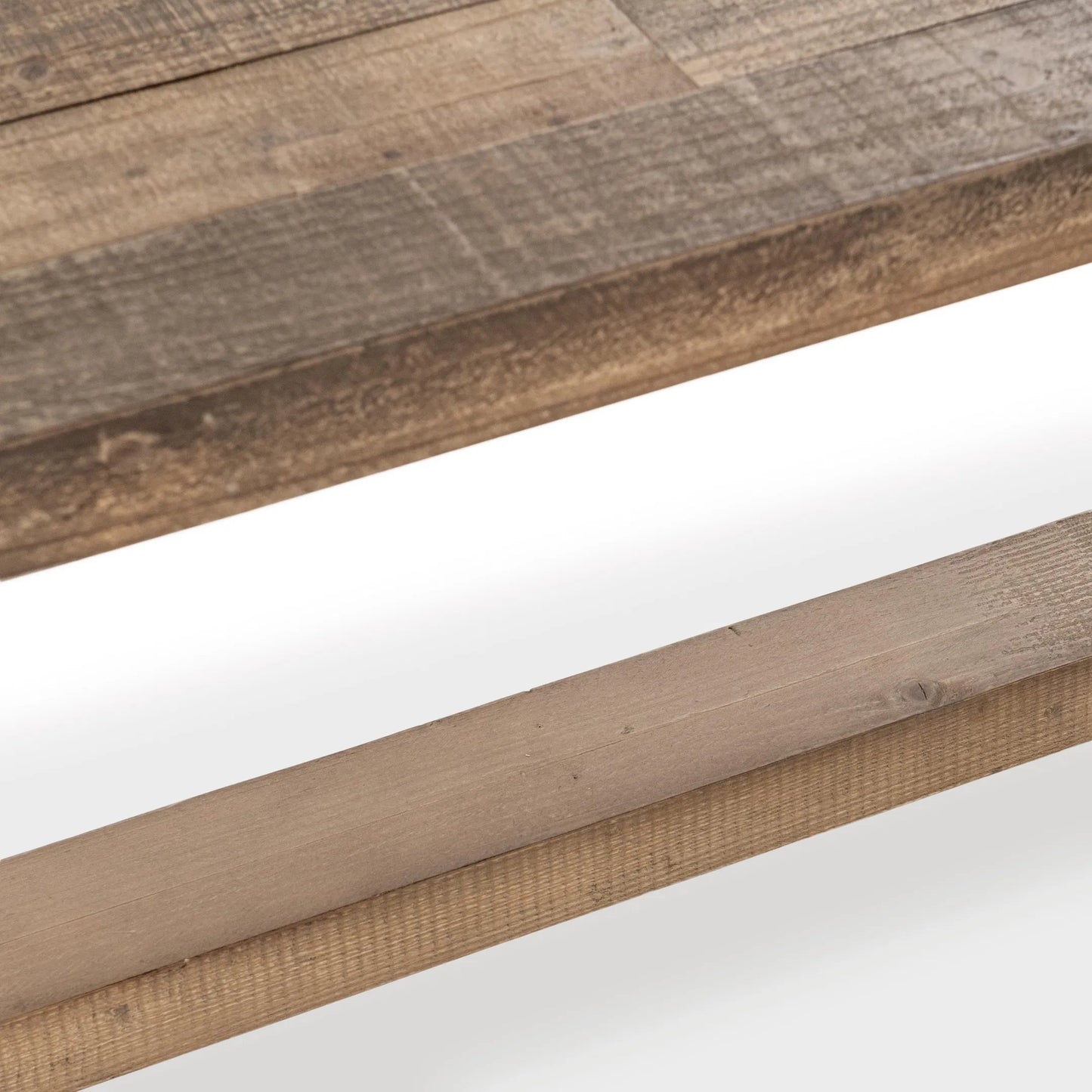 008 SI-2353741 | Closeup | Dita Reclaimed Pine Wood Bench by Kosas Home in natural. Made from reclaimed pine in a transitional style.