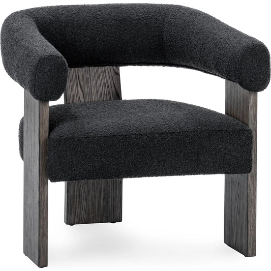 Julina Upholstered Fabric Accent Chair by Classic Home. Made from 80% polyester, 20% acrylic, oak veneer in a modern style.