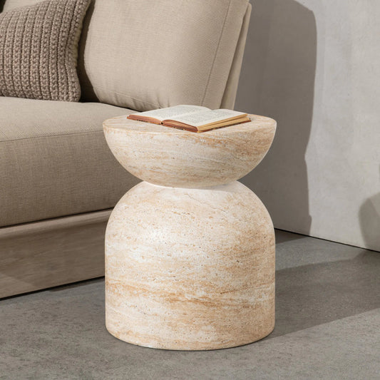 Ridgewood Concrete Outdoor Stool by Classic Home. Made from glass fiber reinforced concrete in a transitional style.