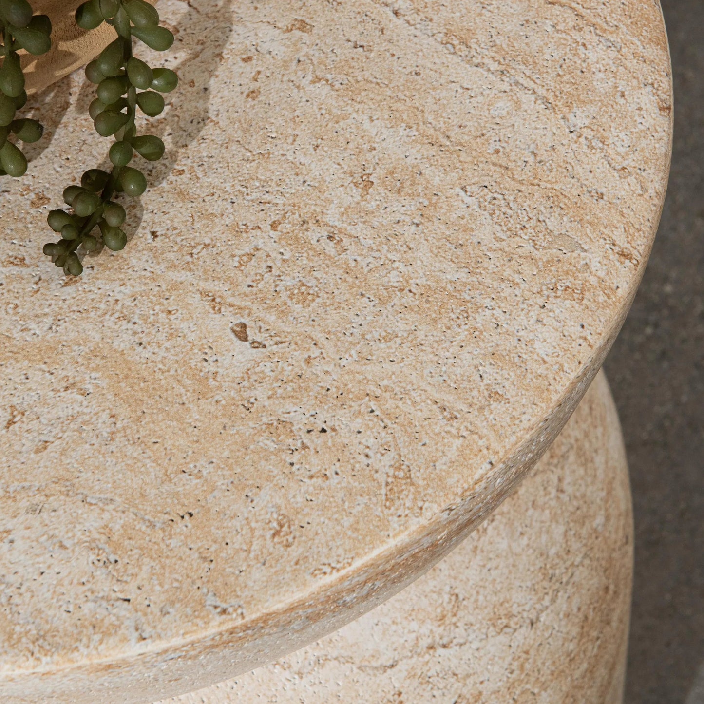 007 SI-2353743 | Closeup | Ridgewood Concrete Outdoor Stool by Classic Home. Made from glass fiber reinforced concrete in a transitional style.