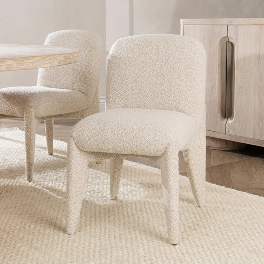 Danson Upholstered Dining Chair by Classic Home in ivory. Made from 100% polyester in a transitional style.