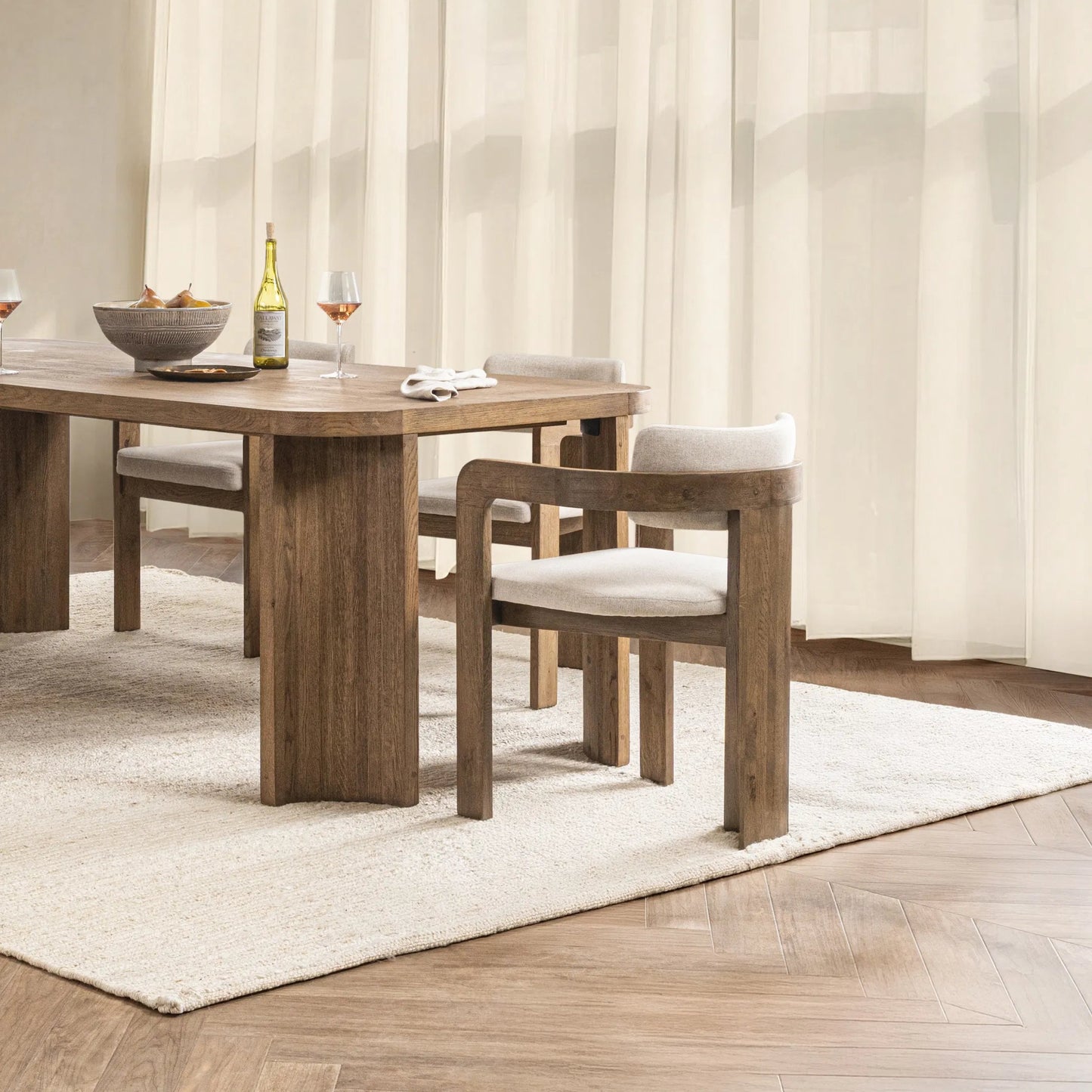 007 SI-2533231 | Lifestyle | Labelle Oak Wood Dining Chair by Classic Home in tan oak. Made from oak wood, 100% polyester in a unique style.