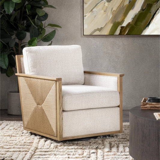 Norman Accent Chair by Classic Home in almond cocoa. Made from ash wood, 100% polyester in a transitional style.