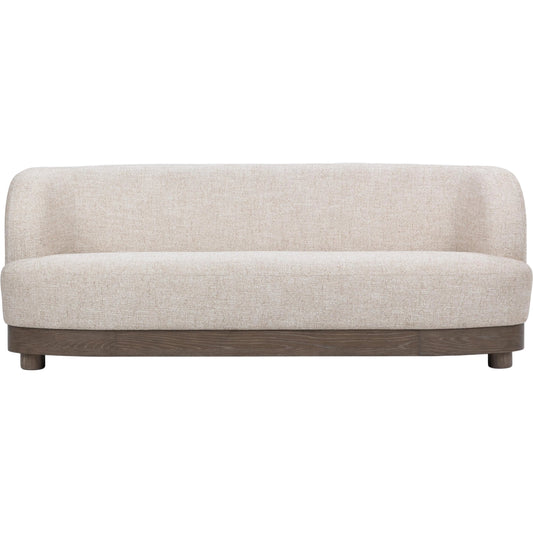 001 SI-2533233 | Primary Silo | Meera Upholstered Fabric Sofa by Classic Home in latte. Made from 100% polyester, oak wood in a unique style.