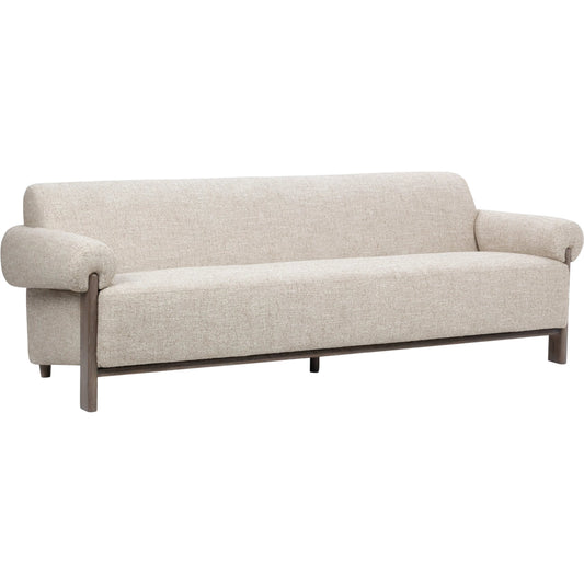 001 SI-2533237 | Primary Silo | Malia Upholstered Fabric Sofa by Classic Home in latte. Made from 100% polyester, oak veneer in a unique style.