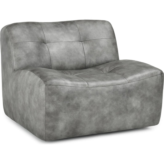 Gabriel Swivel Accent Chair by Classic Home. Made from top grain leather, solid wood frame in a modern style.