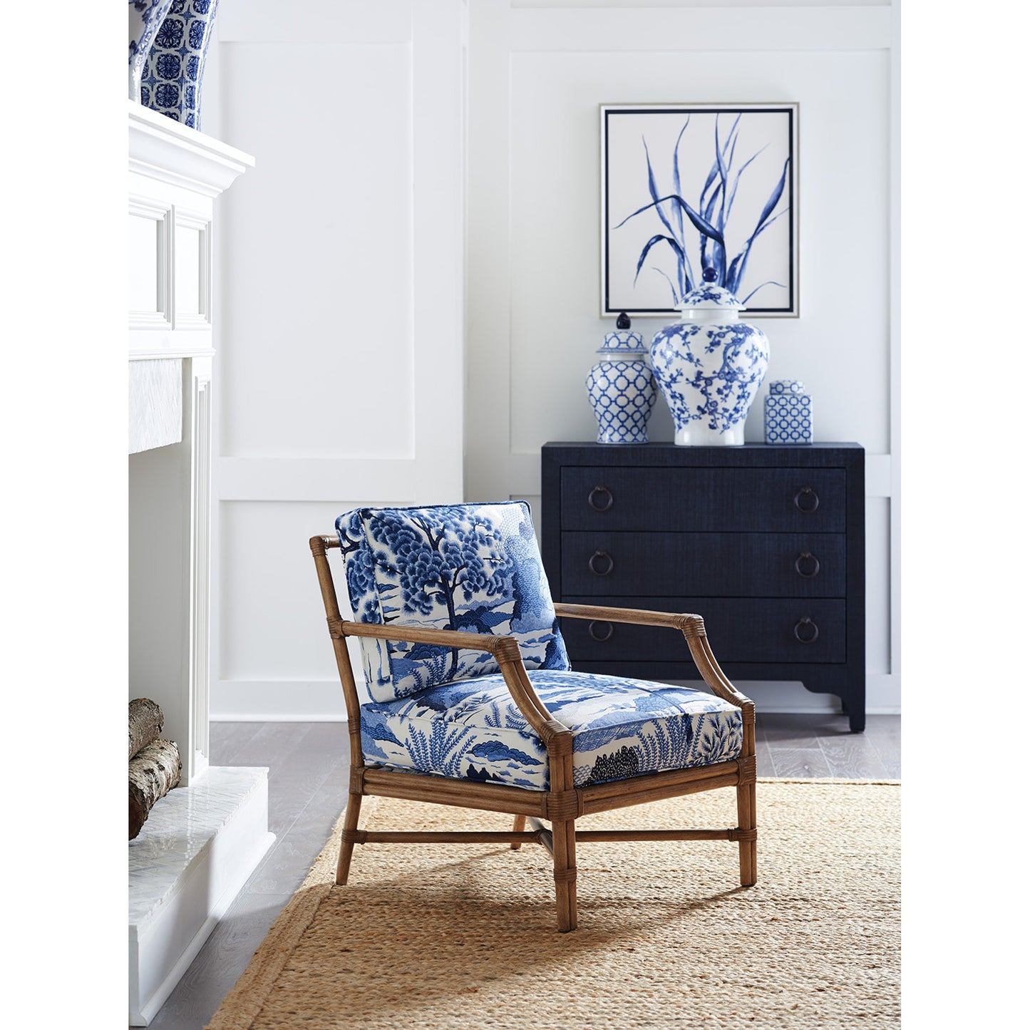 008 SR-834771 | Lifestyle | Balboa Island Raffia Hall Chest by Lexington. Made from unique in a cottage & farmhouse style.