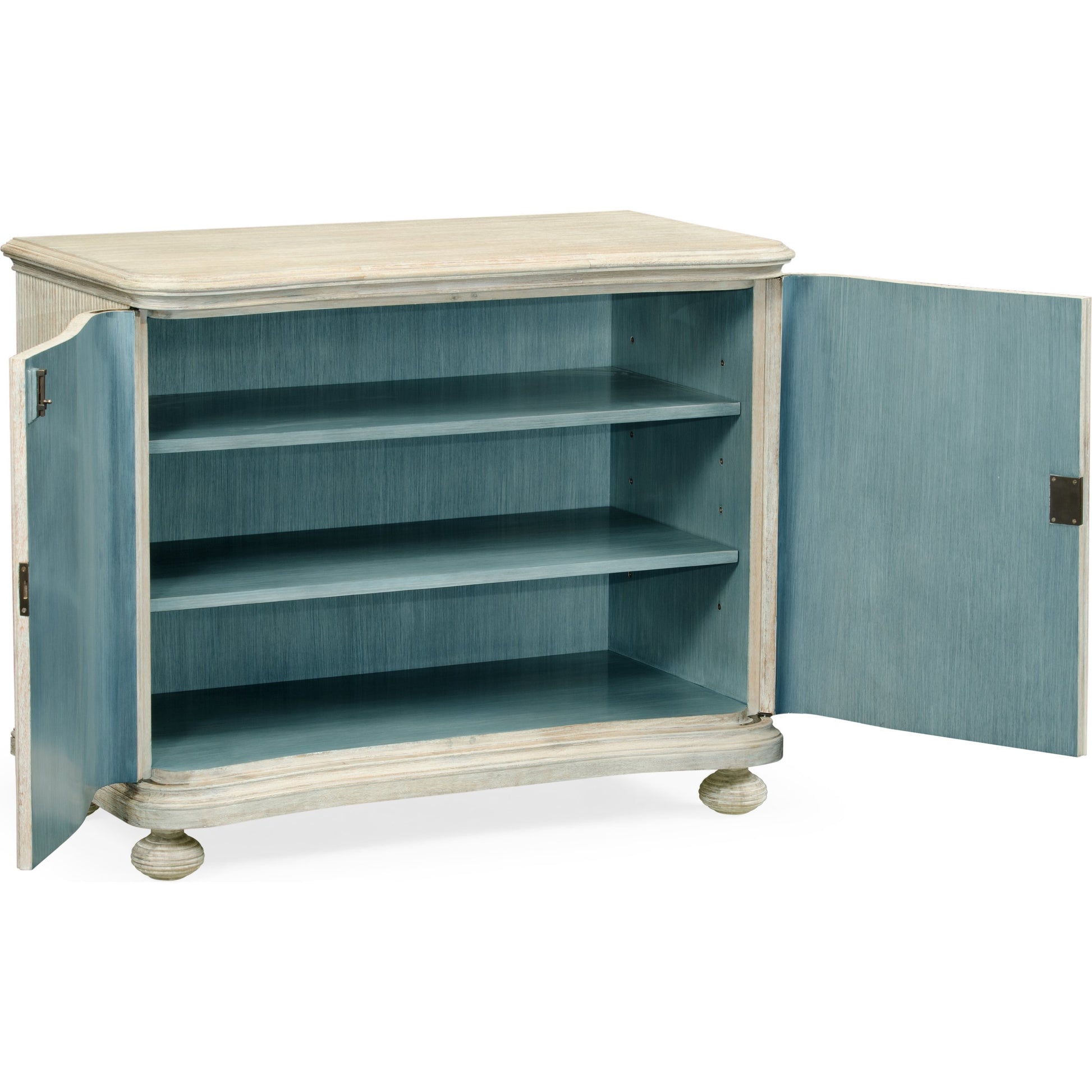 William Yeoward - Belleville Cabinet by Jonathan Charles in white and washed acacia. Made from acacia in a coastal style.