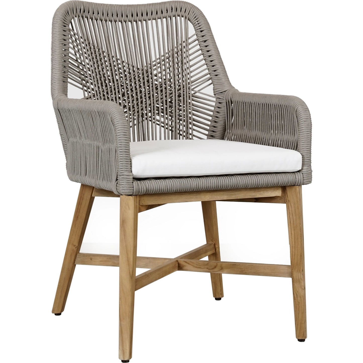 001 SI-2078798 | Primary Silo | Marley Outdoor Dining Chair by Classic Home in ash gray, brown. Made from teak wood, mango wood, 100% olefin in a cottage & farmhouse style.