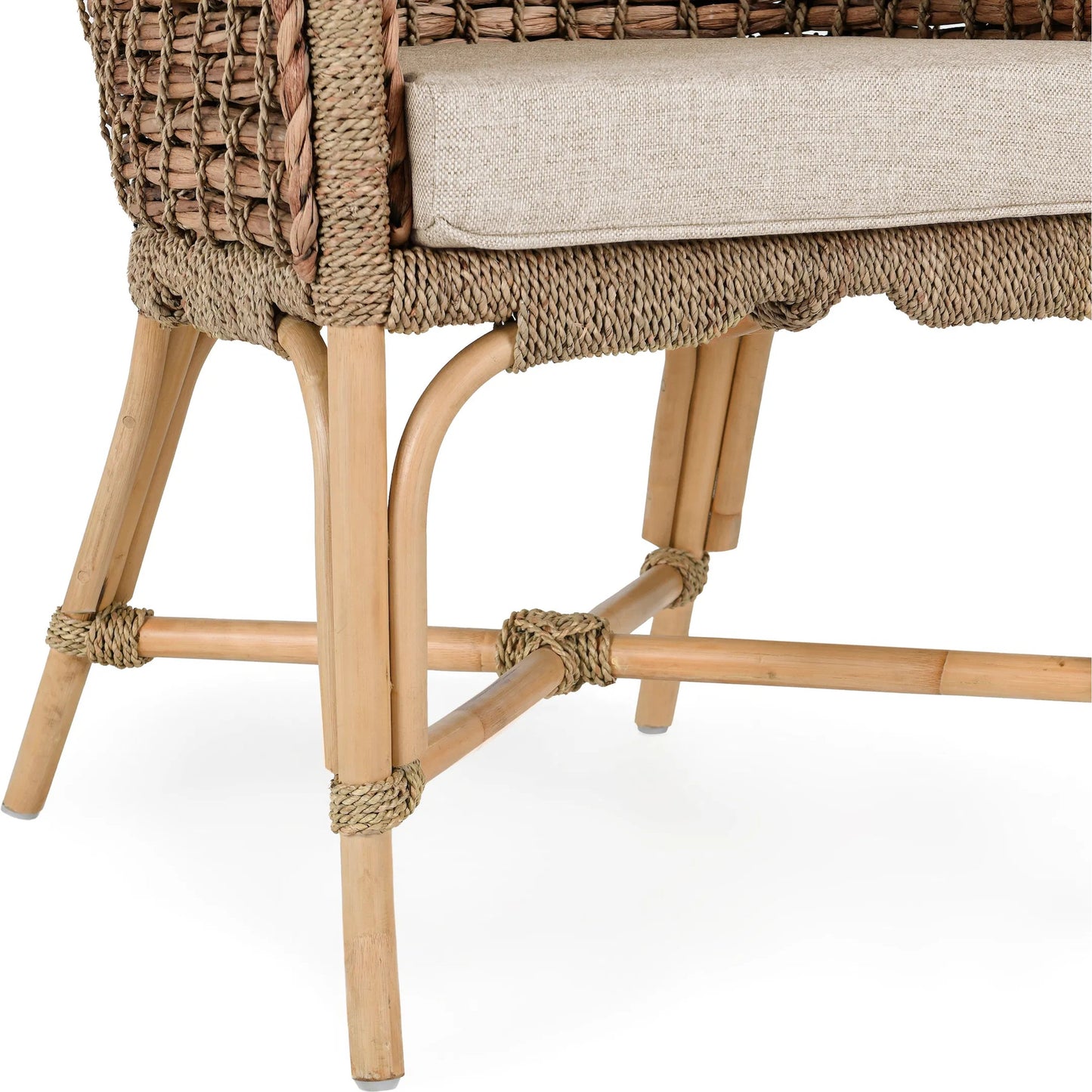 003 SI-2007520 | Additional Silo | Nuevo Arm Chair by Kosas Home in wood. Made from rattanpole semipolished, 100% polyester in a cottage & farmhouse style.