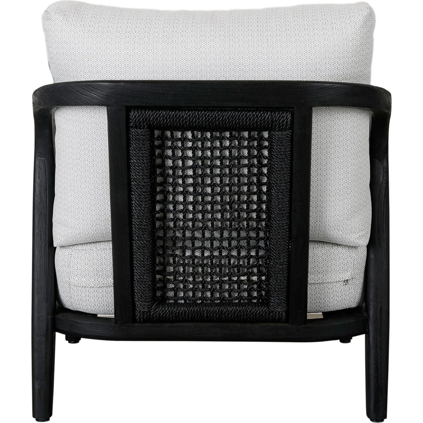 004 SI-2078807 | Additional Silo | Aria Outdoor Accent Chair by Classic Home in cream, black. Made from teak wood, wicker, 100% olefin in a modern style.