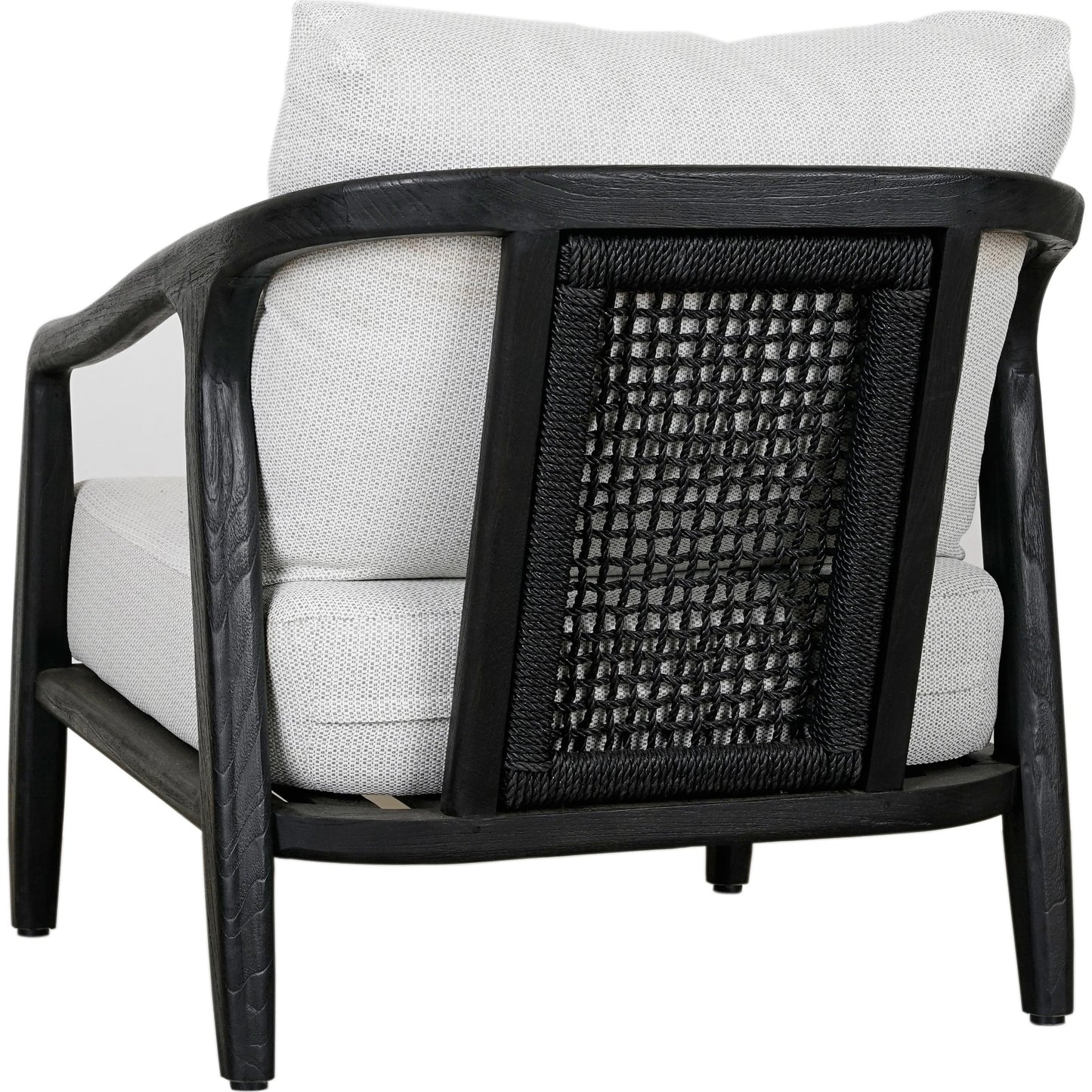 005 SI-2078807 | Additional Silo | Aria Outdoor Accent Chair by Classic Home in cream, black. Made from teak wood, wicker, 100% olefin in a modern style.