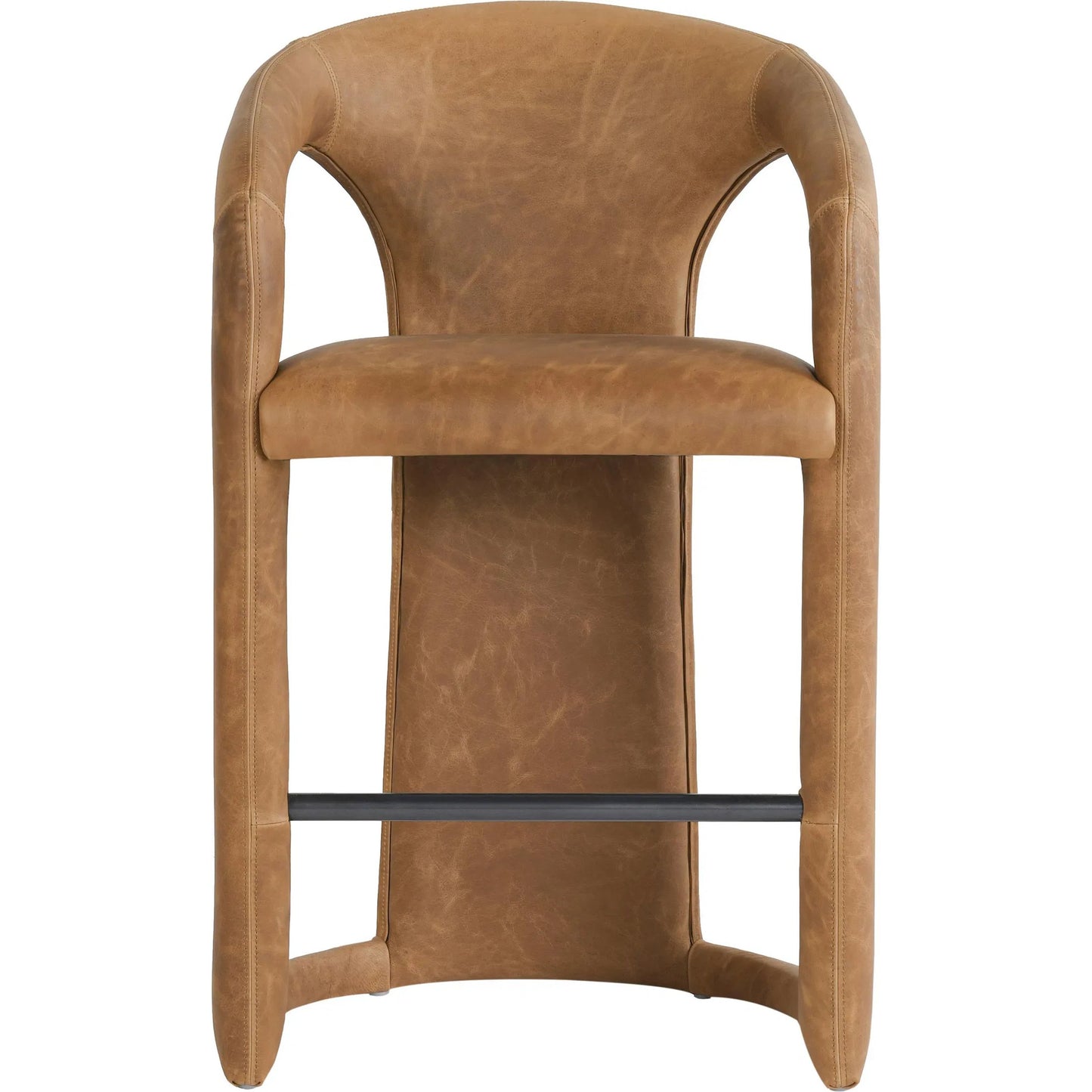 004 SI-2238924 | Additional Silo | Archie 26" Distressed Leather Counter Stool by Classic Home in brown. Made from top grain leather, stainless steel in a unique style.