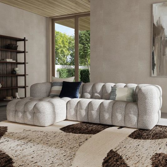 Walter Two-Piece Left Chaise Sectional by Classic Home in taupe. Made from 100% polyester, rubberwood in a transitional style.