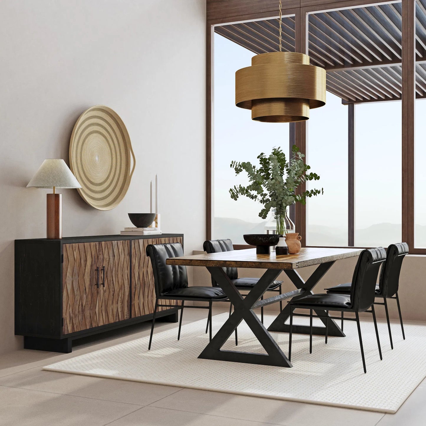 015 SI-2237307 | Lifestyle | Mayer Genuine Leather Dining Chair (Set of 2) by Classic Home. Made from unique in a modern style.