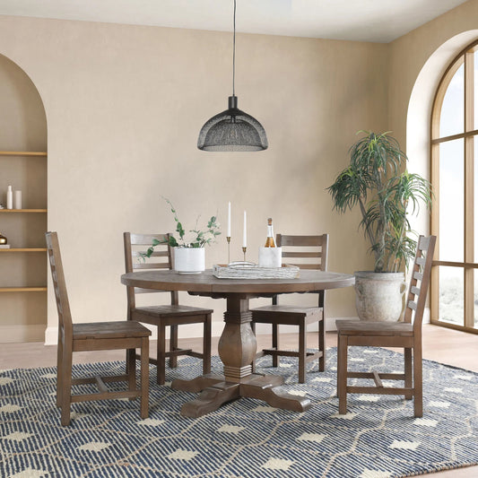 Caleb Reclaimed Pine Wood Dining Chair (Set of 2) by Kosas Home in distressed brown. Made from unique in a traditional style.