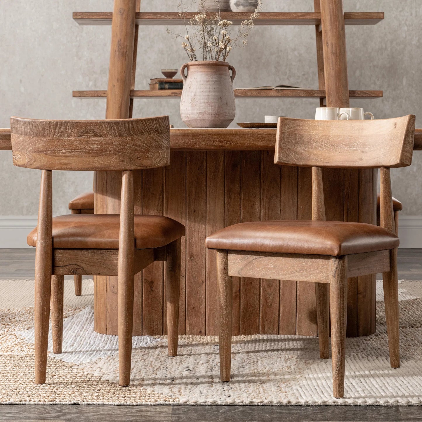008 SI-2537816 | Lifestyle | Alvaro Dining Chairs (Set of 2) by Classic Home in golden wheat. Made from acacia wood in a unique style.