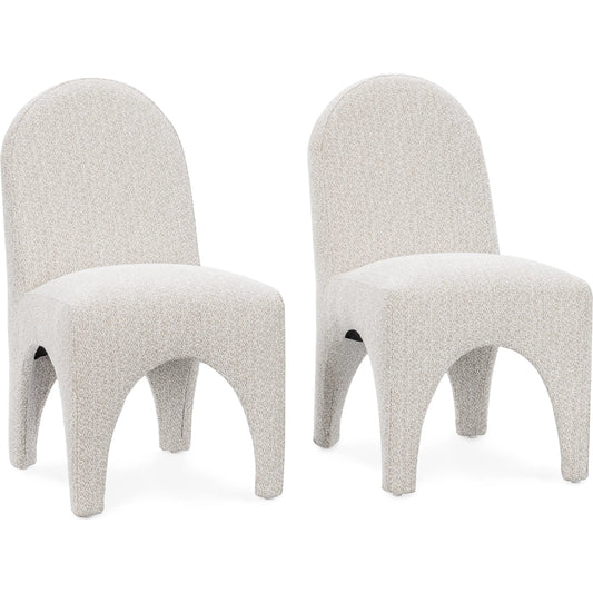001 SI-2353752 | Primary Silo | Ella Set of 2 Upholstered Dining Chair by Classic Home in ivory, beige. Made from 100% polyester in a transitional style.