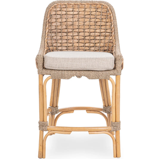001 SI-2518863 | Primary Silo | Nuevo Stool by Kosas Home in natural, truffle. Made from waterhycinth, seagrass, 100% polyester in a rustic style.