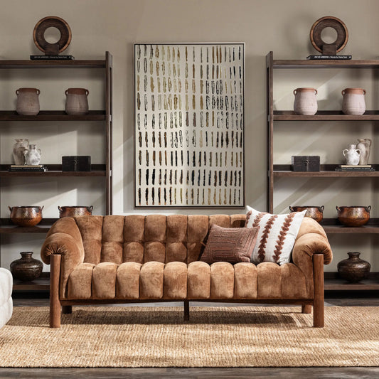Sansa Sofa by Classic Home. Made from 100% polyester, oak wood in a eclectic & global style.