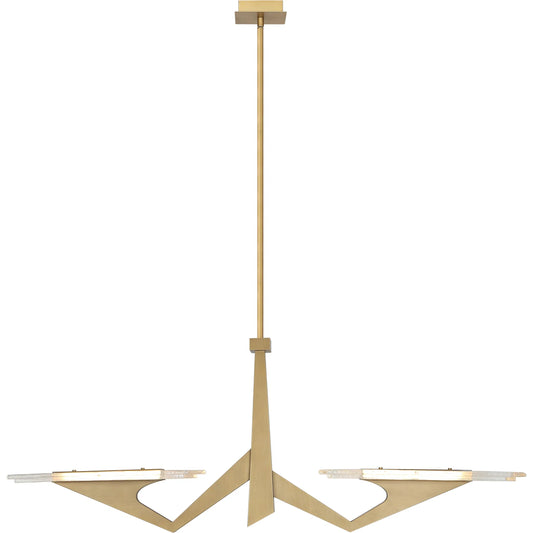 001 SI-2445093 | Primary Silo | Down the Wrong Path Linear Chandelier by Varaluz in brass kisser. Made from unique in a modern style.