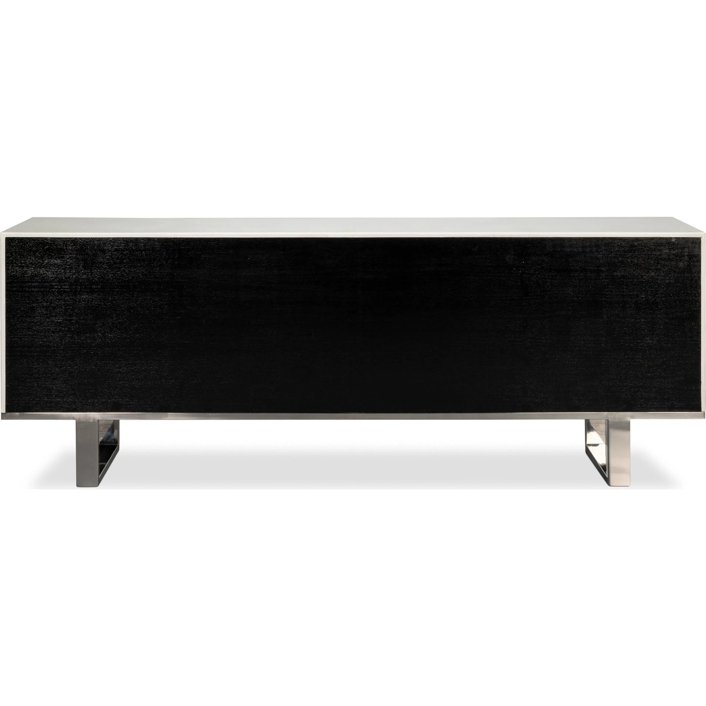002 SI-2447883 | Additional Silo | Bronzini Credenza by Sarreid Ltd. in white. Made from leather covered mdf, iron base, embossed white leather in a unique style.