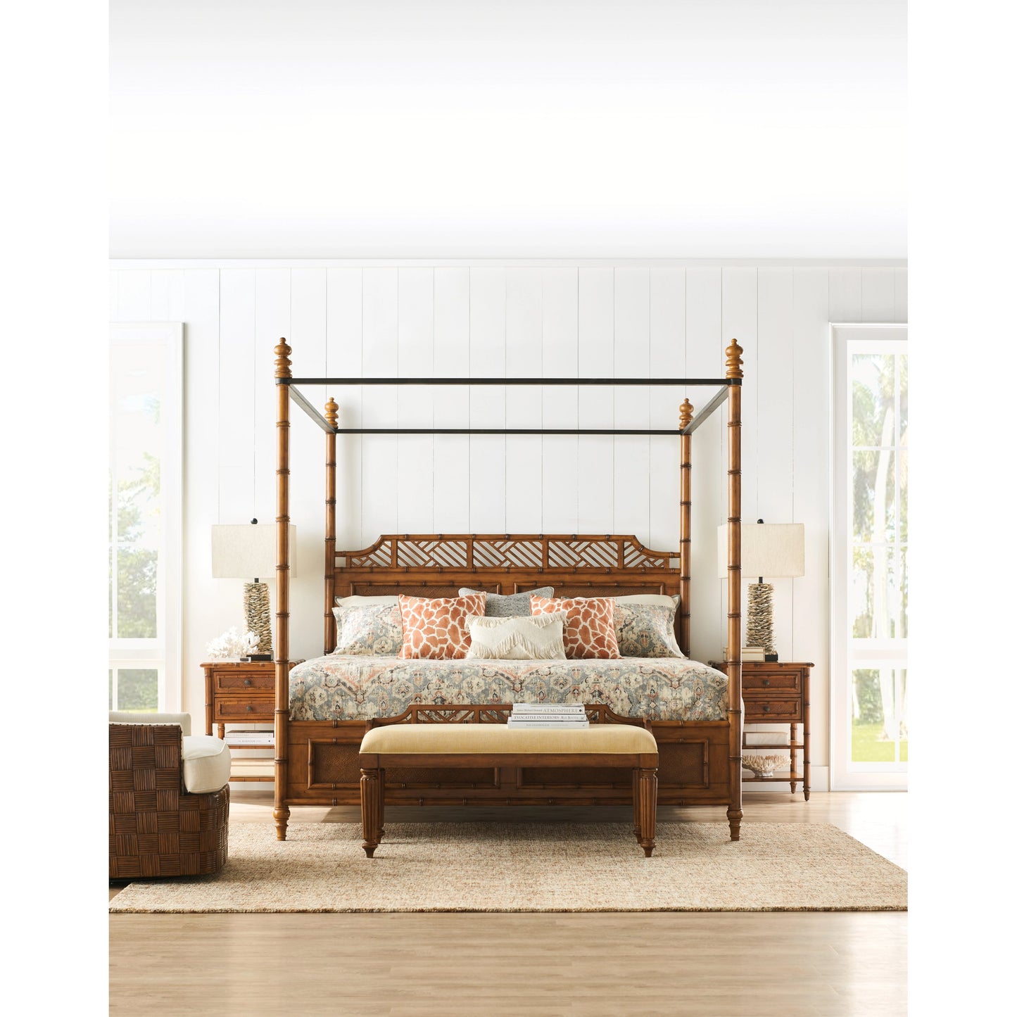 017 SR-836557 | Lifestyle | West Indies Bed by Tommy Bahama Home in plantation. Made from unique in a coastal style.