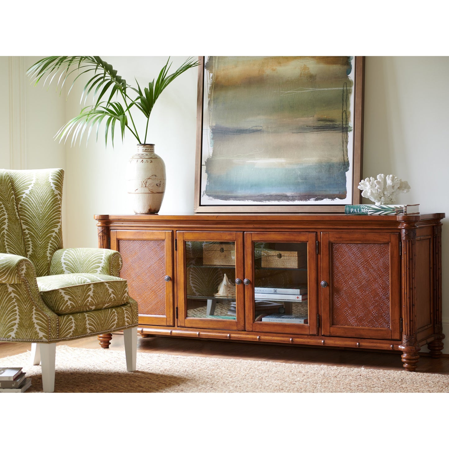 006 SR-835975 | Lifestyle | Blake Island Entertainment Console by Tommy Bahama Home. Made from unique in a traditional style.