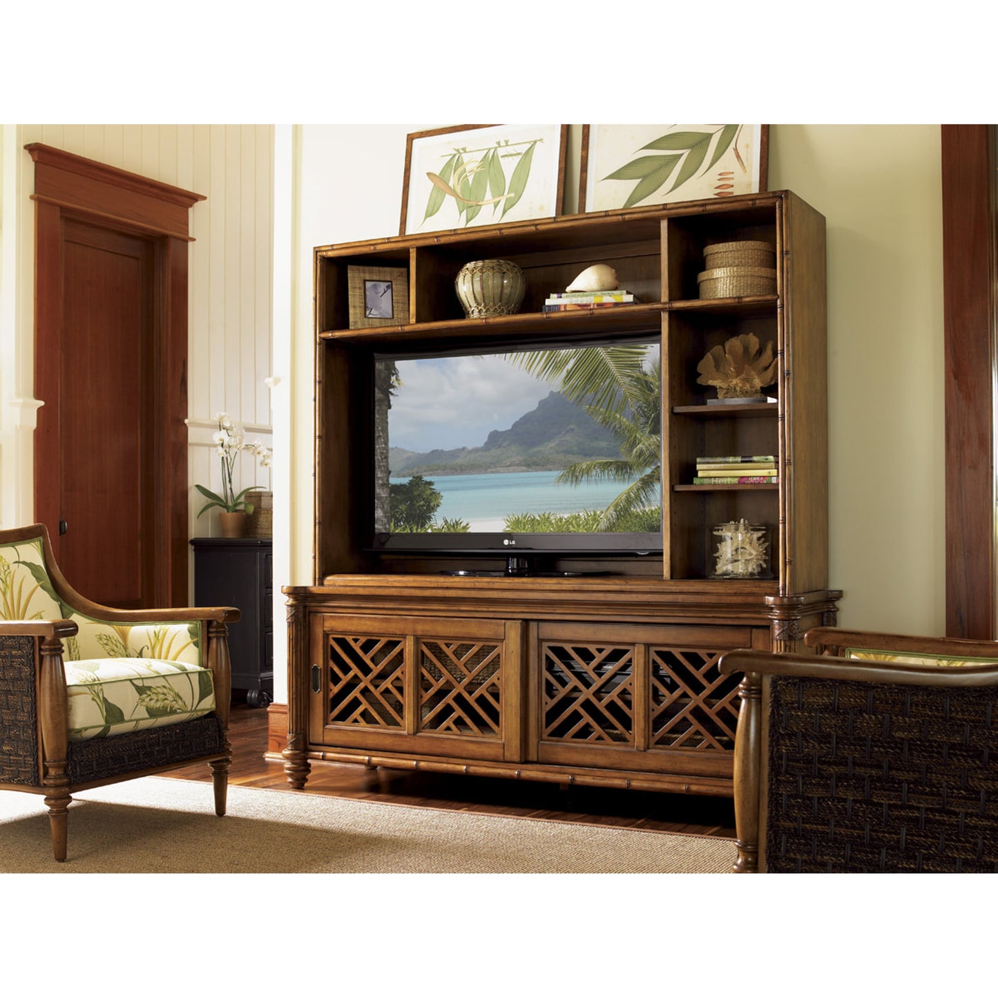004 SR-836292 | Lifestyle | Nevis Media Console by Tommy Bahama Home. Made from unique in a traditional style.