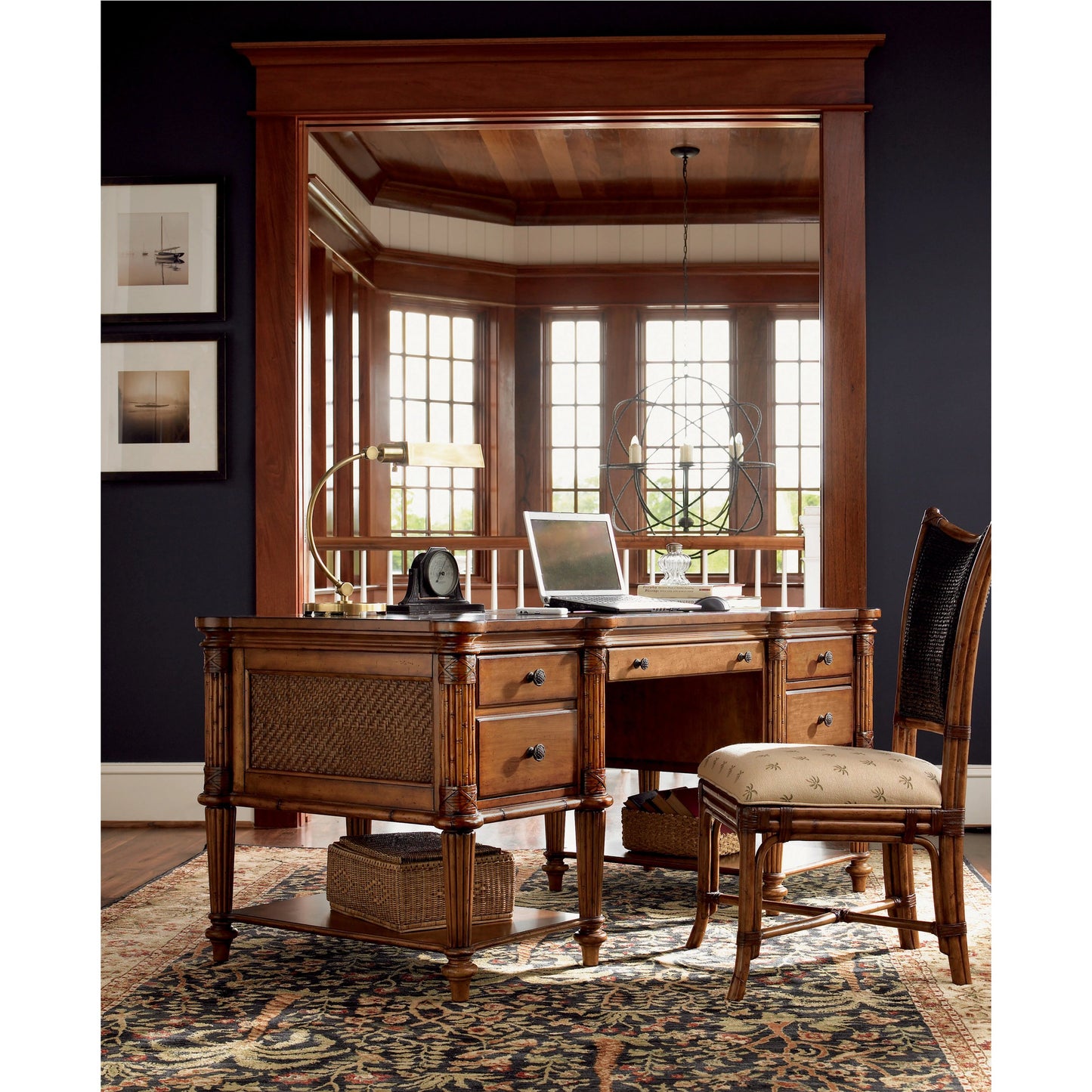 004 SR-836108 | Lifestyle | Fraser Island Desk by Tommy Bahama Home. Made from unique in a traditional style.