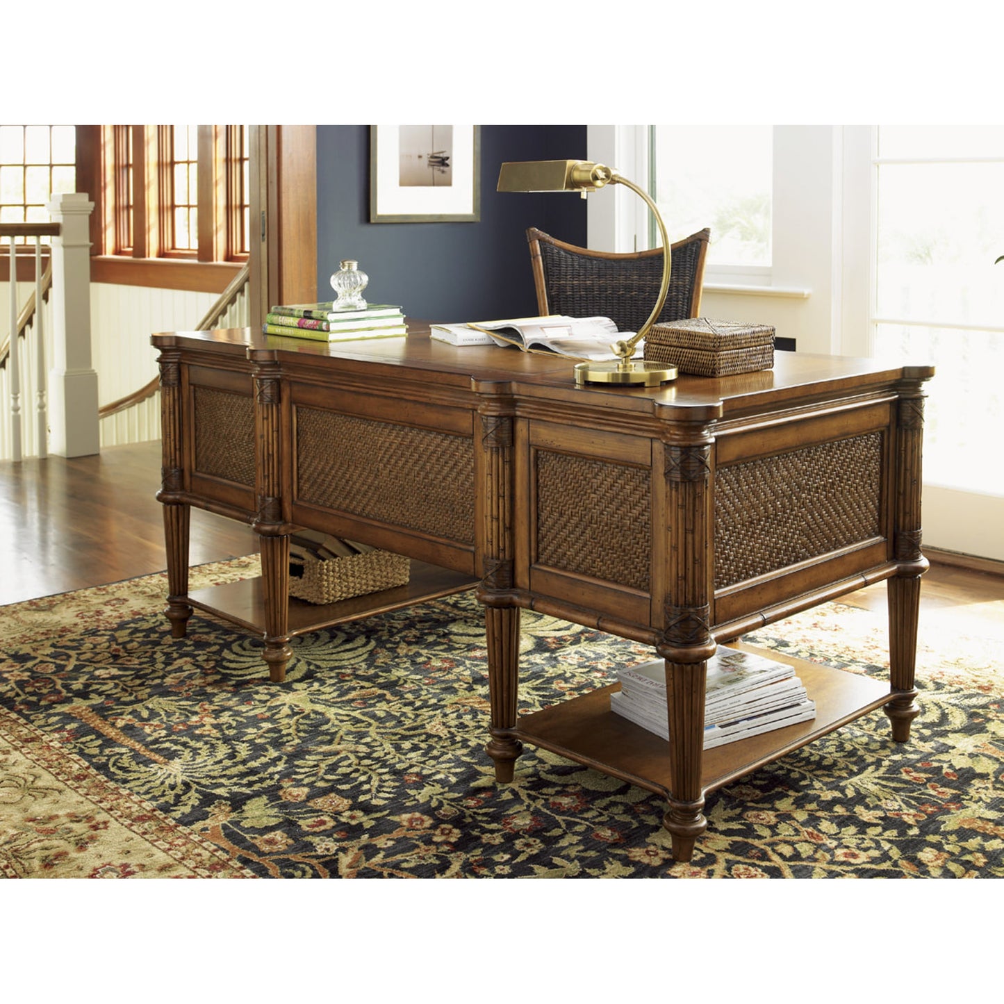 002 SR-836108 | Lifestyle | Fraser Island Desk by Tommy Bahama Home. Made from unique in a traditional style.