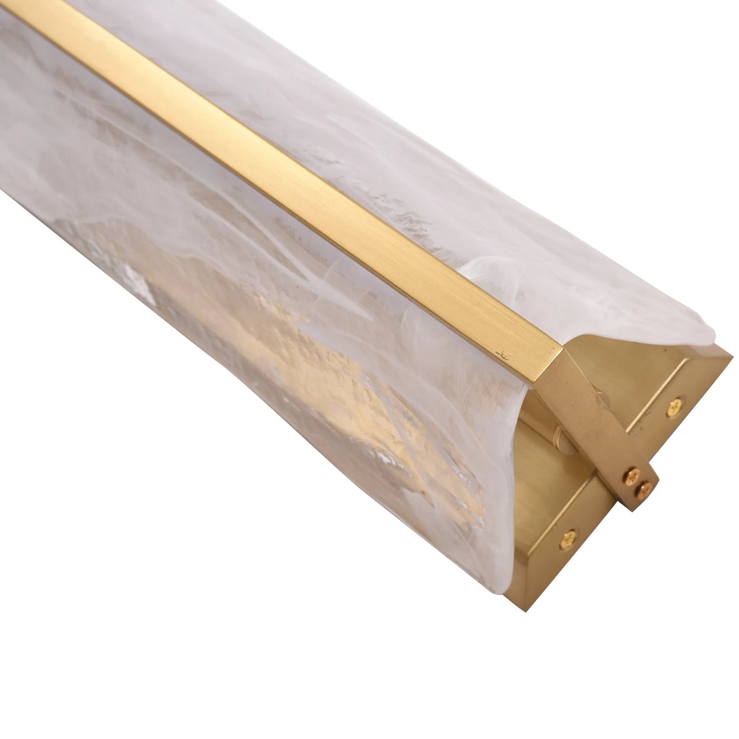 004 SI-2445106 | Closeup | Mingle Tall Sconce by Varaluz in satin brass. Made from unique in a modern style.