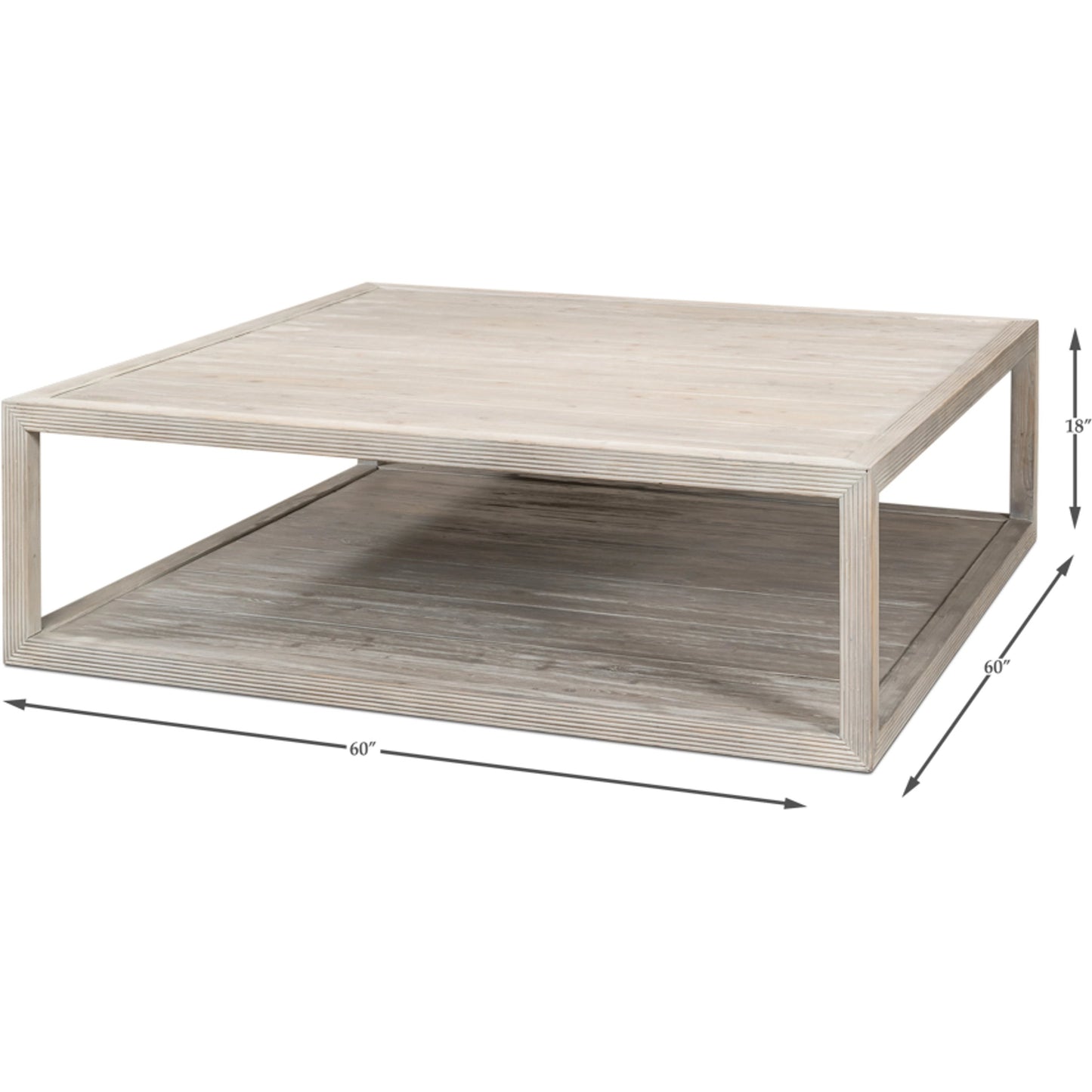 003 SI-1998208 | Additional Silo | Camden Bungalow Cocktail Table by Sarreid Ltd. in grey thorne. Made from pine in a modern style.