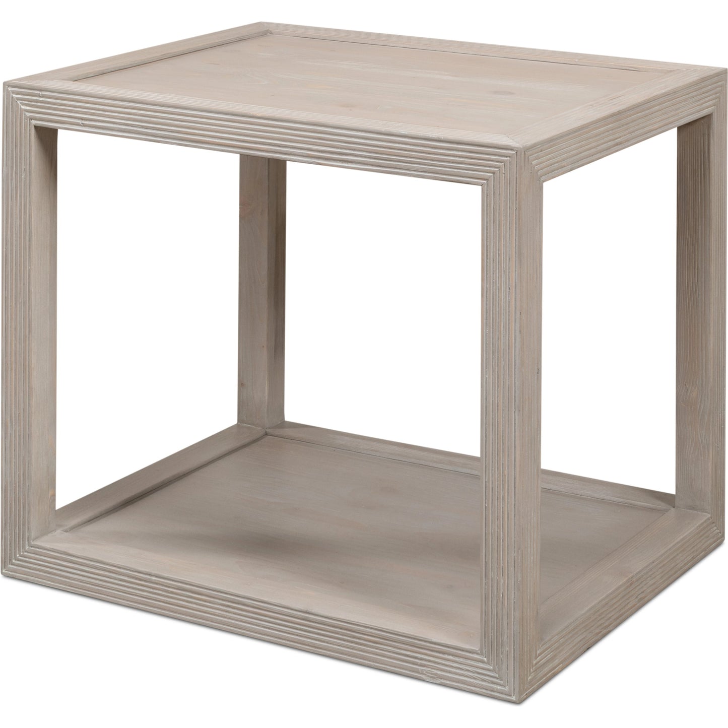 001 SI-1998209 | Additional Silo | Camden Bungalow Side Table by Sarreid Ltd. in grey thorne. Made from pine in a modern style.