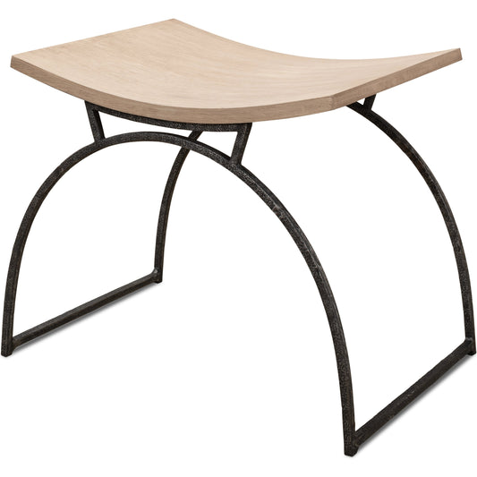 Vineyards Bench by Sarreid Ltd. in beige and flaky pine. Made from pine veneer, hand forged iron in a modern style.