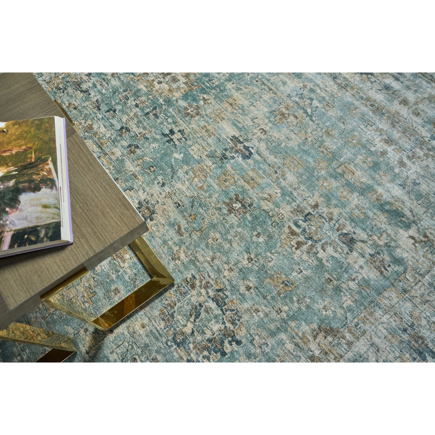 006 SI-2101583,SI-2101584,SI-2101585,SI-2101587,SI-2101588,SI-2101589 | Lifestyle | Kensington 5339 Rug by Exquisite Rugs in blue. Made from wool, bamboo silk in a unique style.